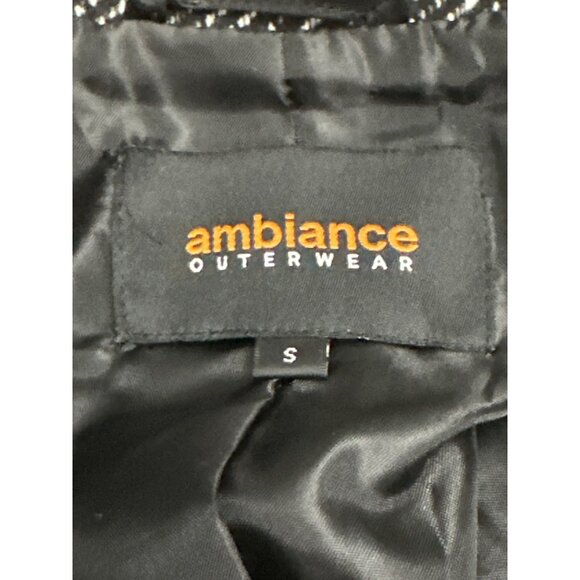 Ambiance Outerwear Black White Tweed Style Blazer Size Small - Picture 6 of 10